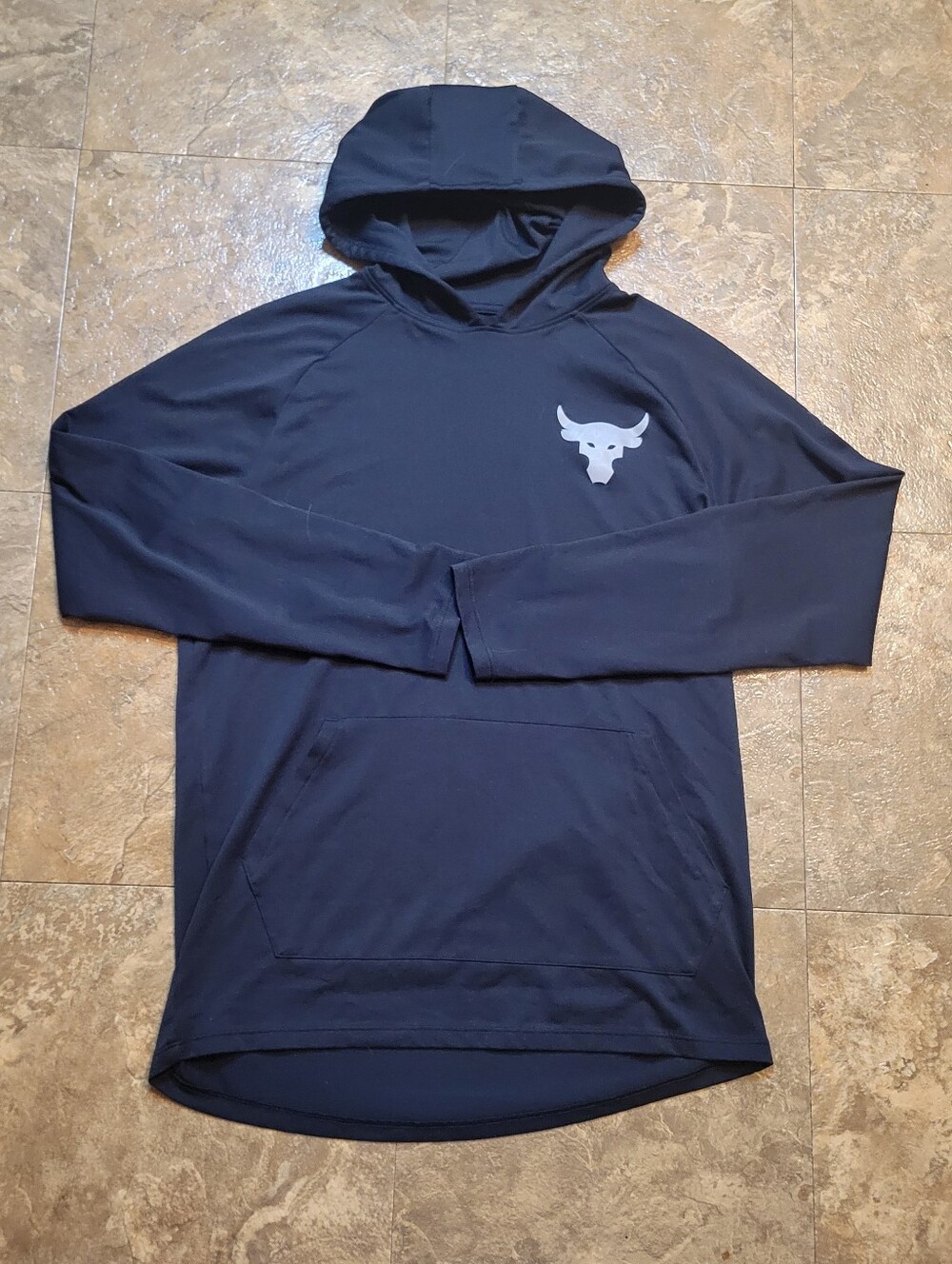 Under Armour Project Rock Tech 2.0 Hoodie Mens Small Black Long Sleeve Gym